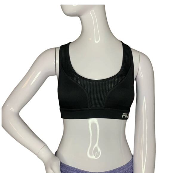 FILA SPORT BRA HIGH IMPACT Racer back Size XS Black - Picture 1 of 10